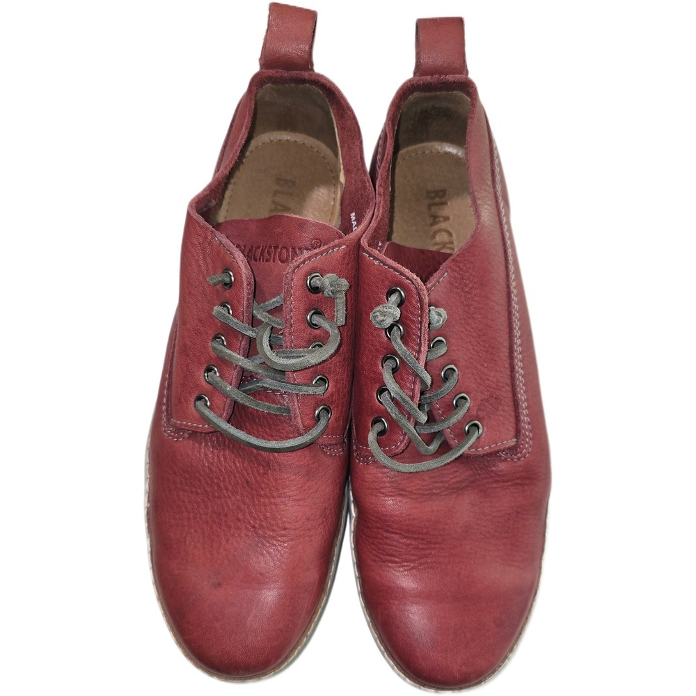 Blackstone DM10 Burgundy Leather Oxford Shoes Mens 41 Low Top Lace Up Red 10